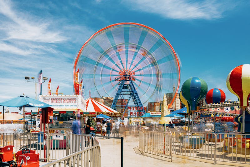 Free photo of colorful summer day at coney island amusement park.jpeg