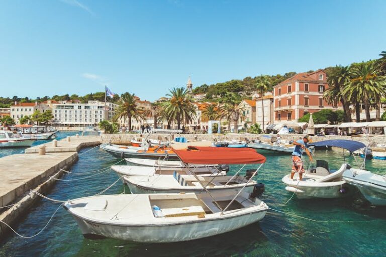 Free photo of scenic harbor with boats in hvar croatia.jpeg